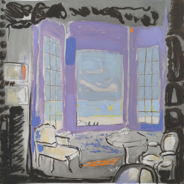 pièce avec vue - variation 5 - gouache et encre pigmentée